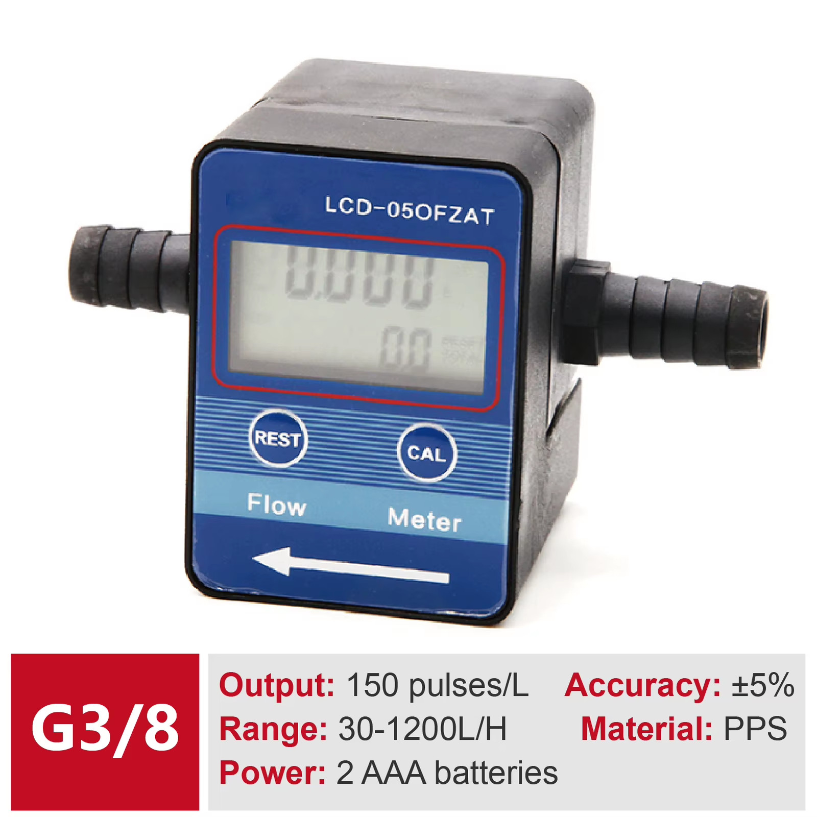 LCD-05OFZAT Gear Digital Flow Meter Positive Displacement Liquid Flow Gauge High