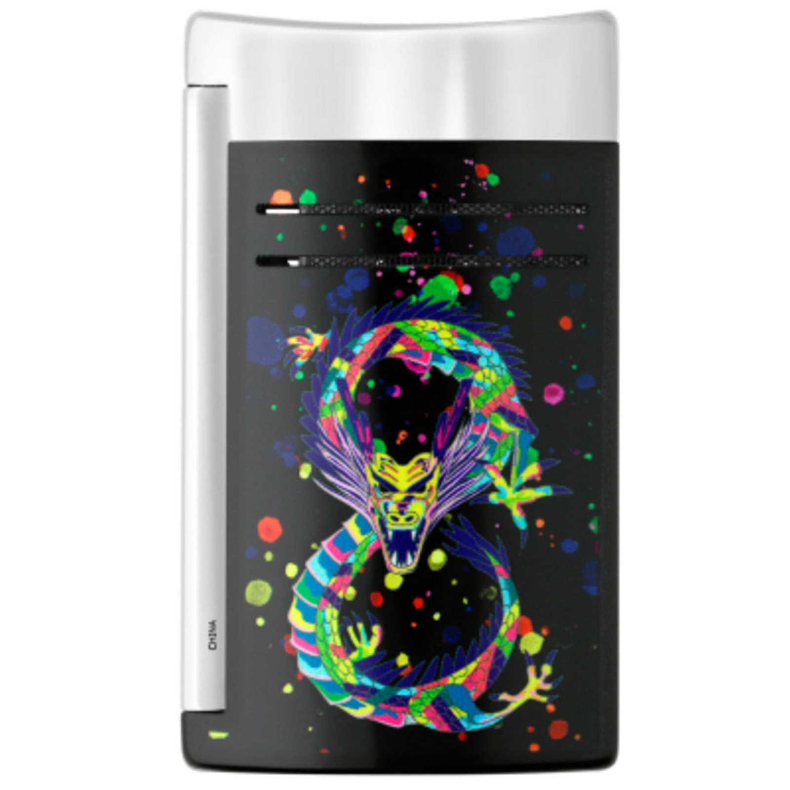 S.T. Dupont Lighter Maxijet Black Glossy Lacquer Finish with Dragon Motif 20177