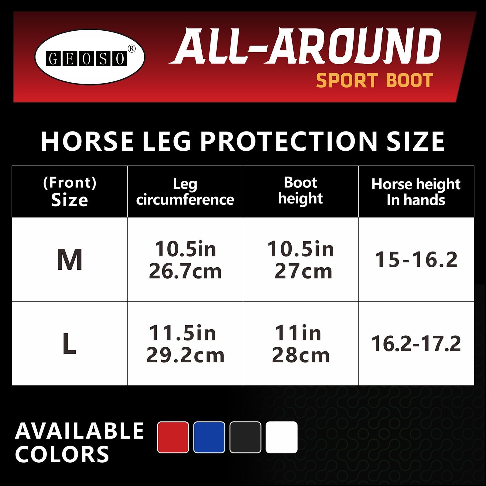 Geoso All-Around Support Horse Splint Sport Bootsprofessional Ok Fabric