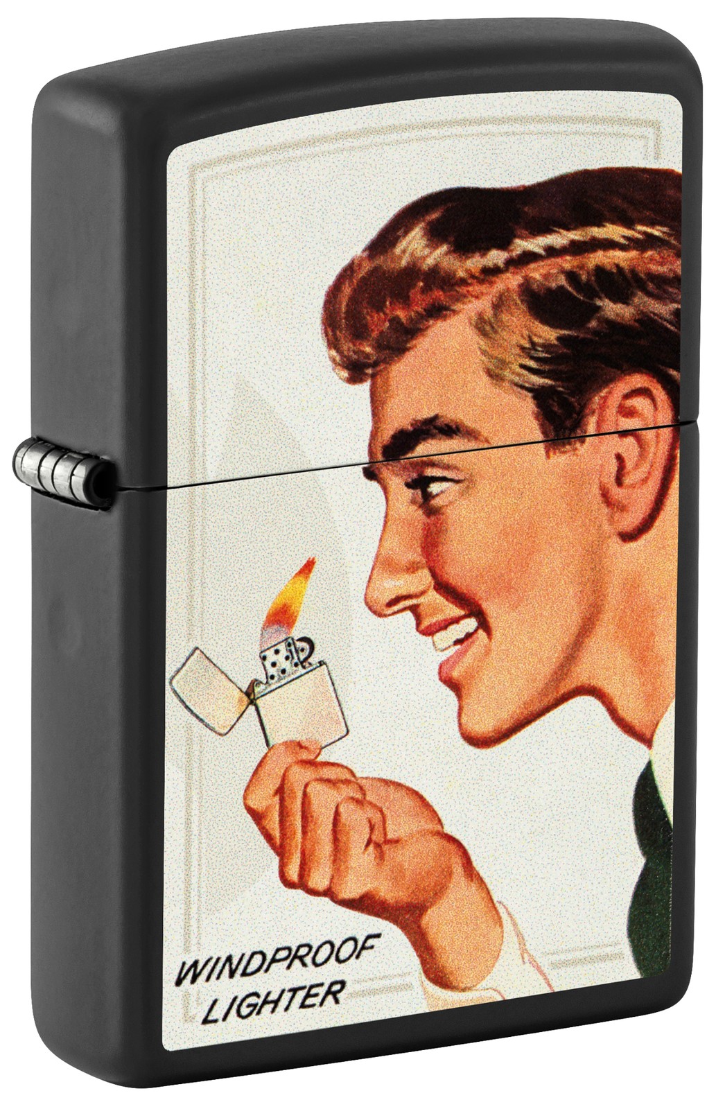 Zippo Vintage Ad Red and Black Matte Windproof Pocket Two Lighters Gift Set, …