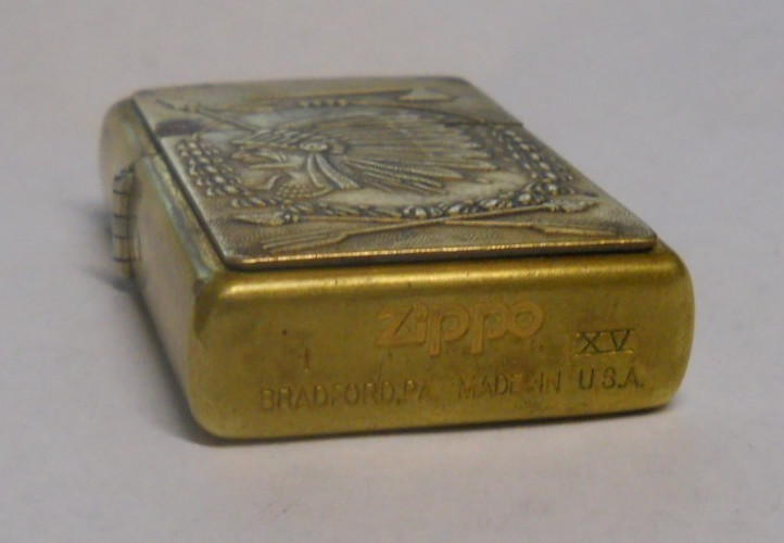 1999 Indian Chief Barrett Smythe Solid Brass Zippo lighter, Sparks