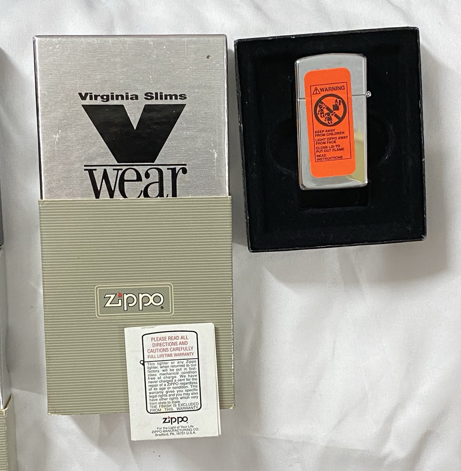 Vintage Zippo 1610 Virginia Slims Hi Polished Chrome Lighters Set Of 3 Or Single