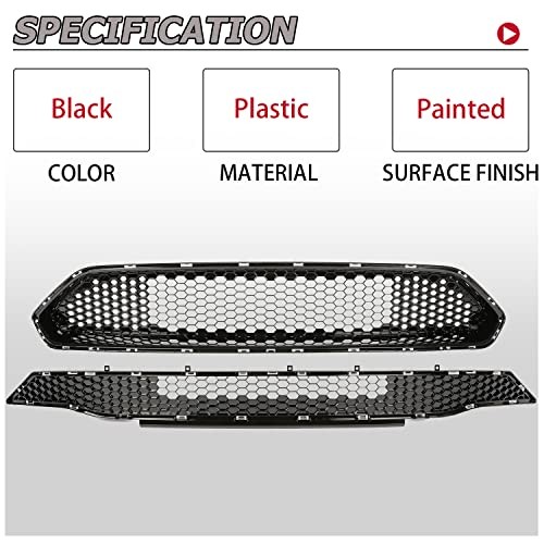 Upper + Lower Grille Compatible with 2018-2023 2-Piece (Upper + Lower Grille)