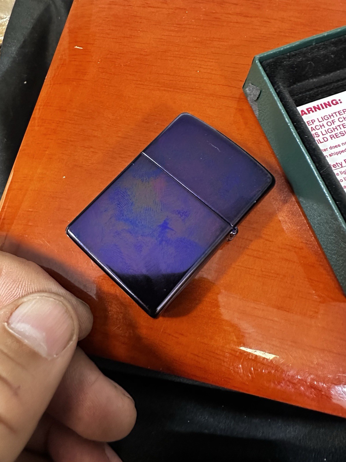 Vintage Zippo Lighter Purple Iridescent J 03 Made in USA 2003 Bradford PA