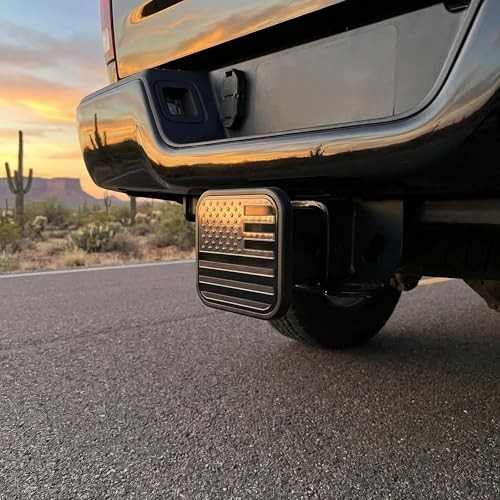 2 Inch Trailer Hitch Covers, Upgraded Rubber Tow Hitch Cover with American