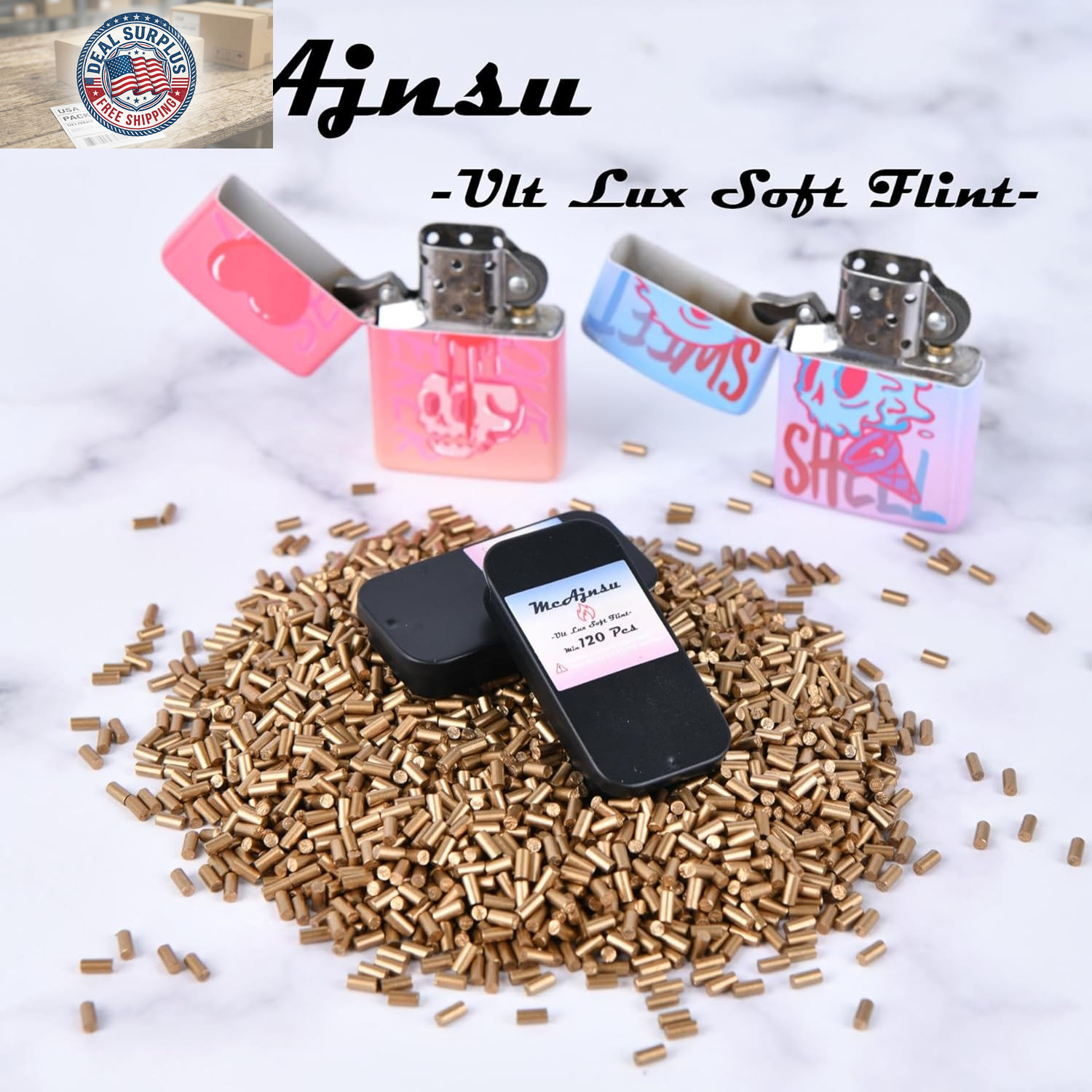 120Pcs Premium Lighter Flints | Universal Refills for Zippo, Clipper & Most Ligh