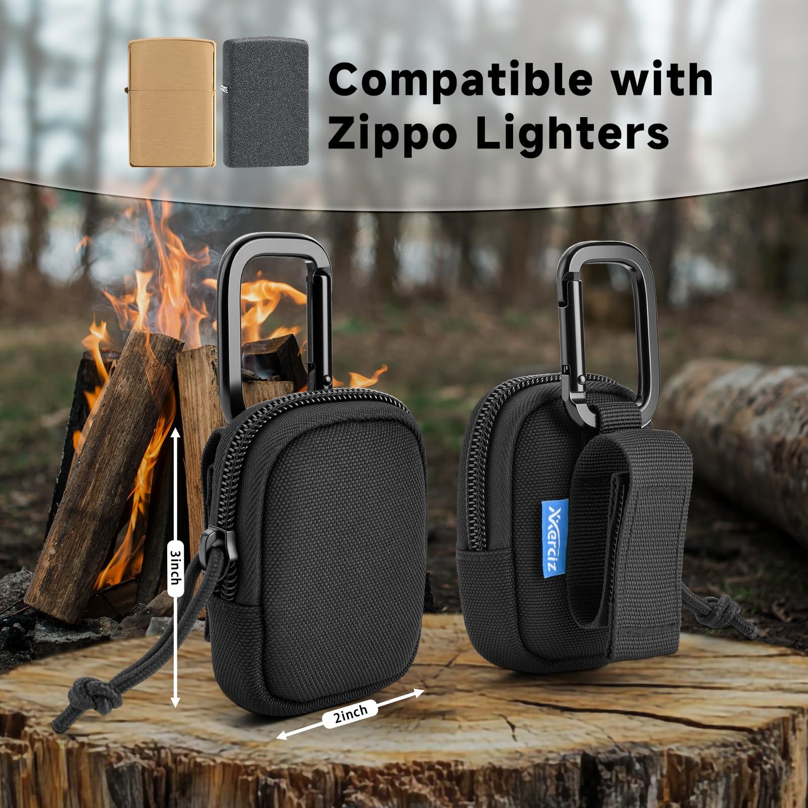 Xxerciz Lighter Cover Case Compatible with Zippo Lighters, Nylon Black