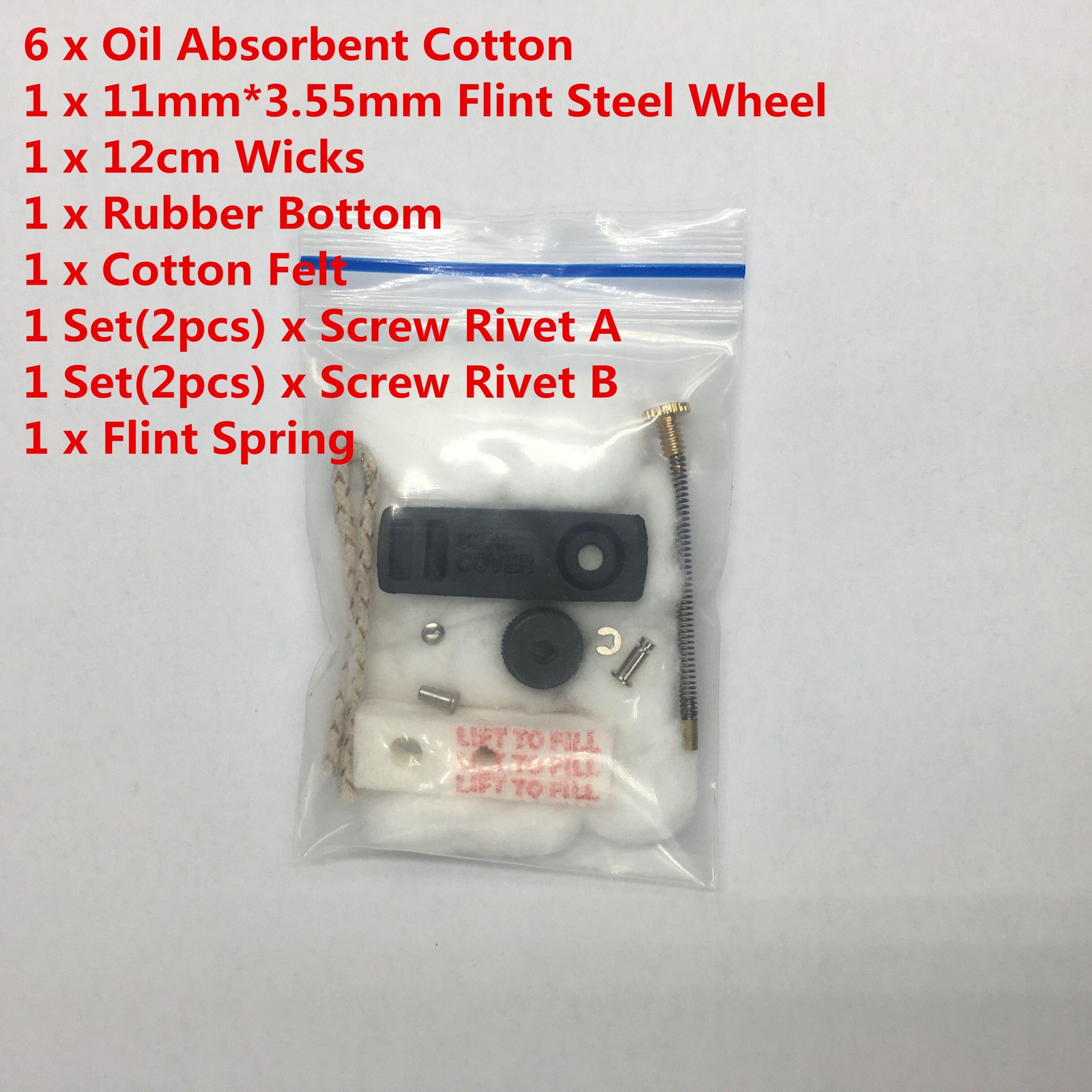 15pcs Refillable Lighter Repair Kit for ZIPPO Inserts – 2pack