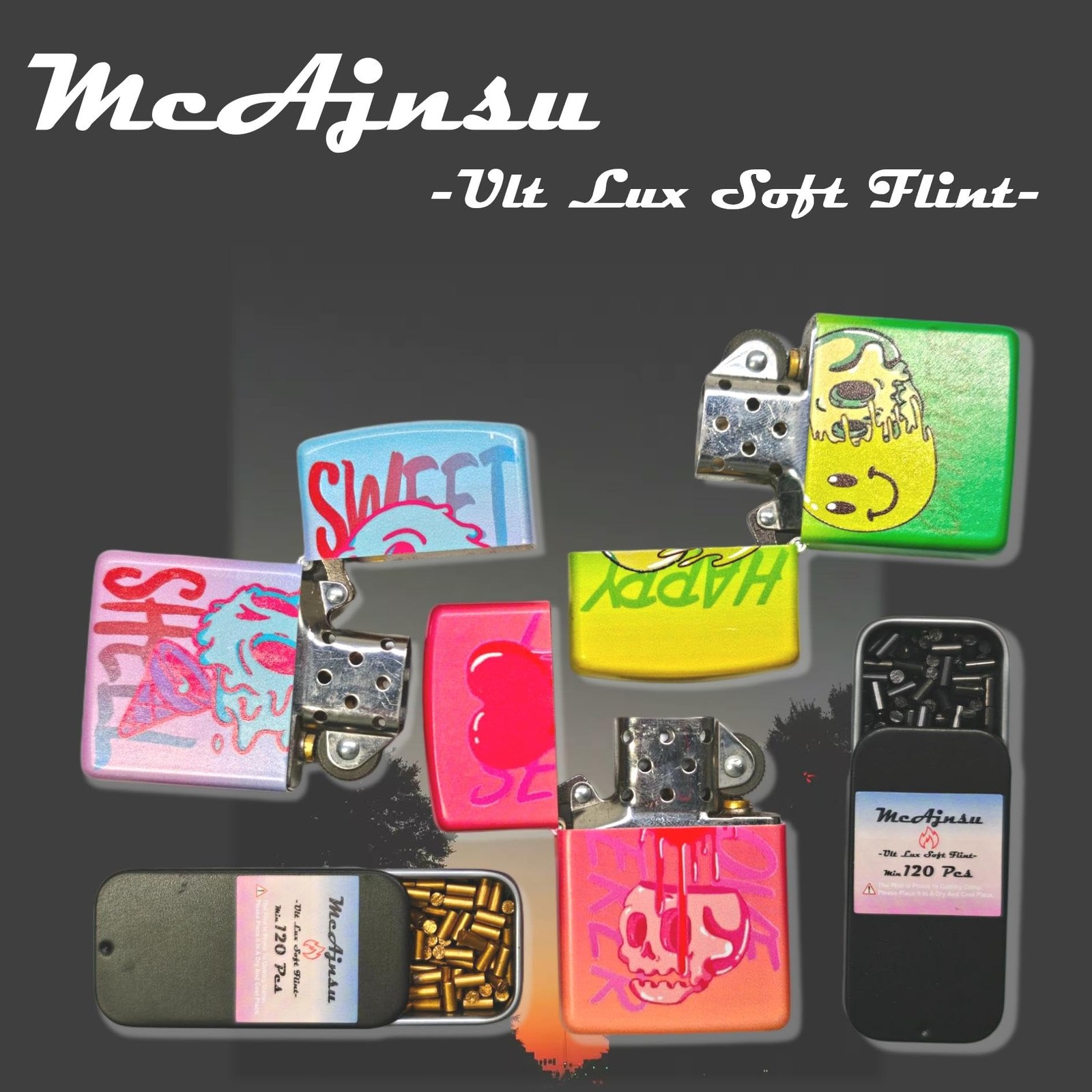 120Pcs Premium Lighter Flints | Universal Refills for Zippo, Clipper & Black