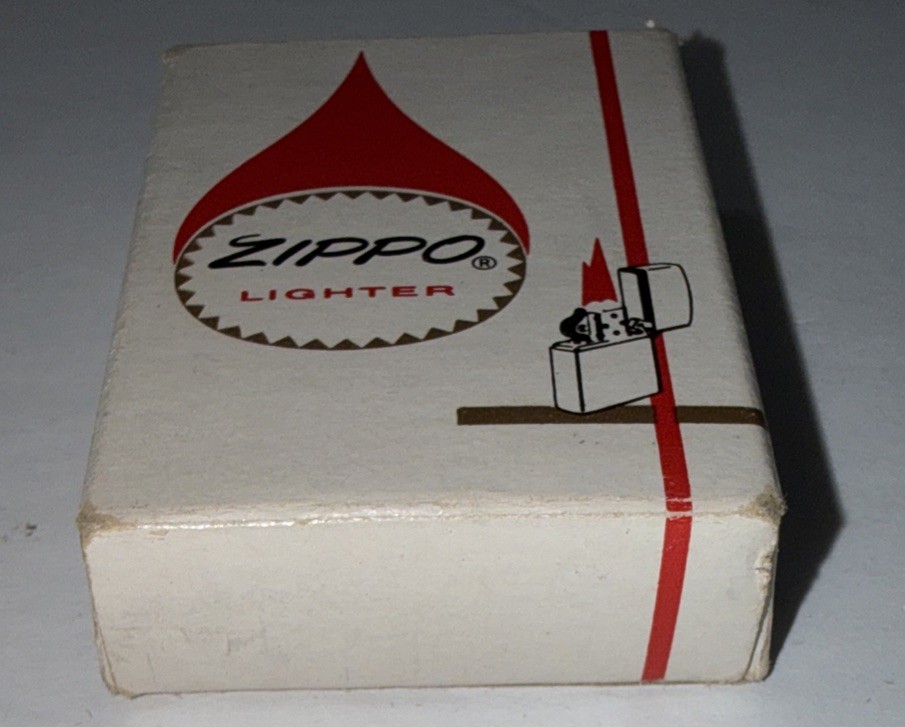ZIPPO Lighter Vintage – EMPTY BOX – Red White – THE ONE ZIP WINDPROOF LIGHTER