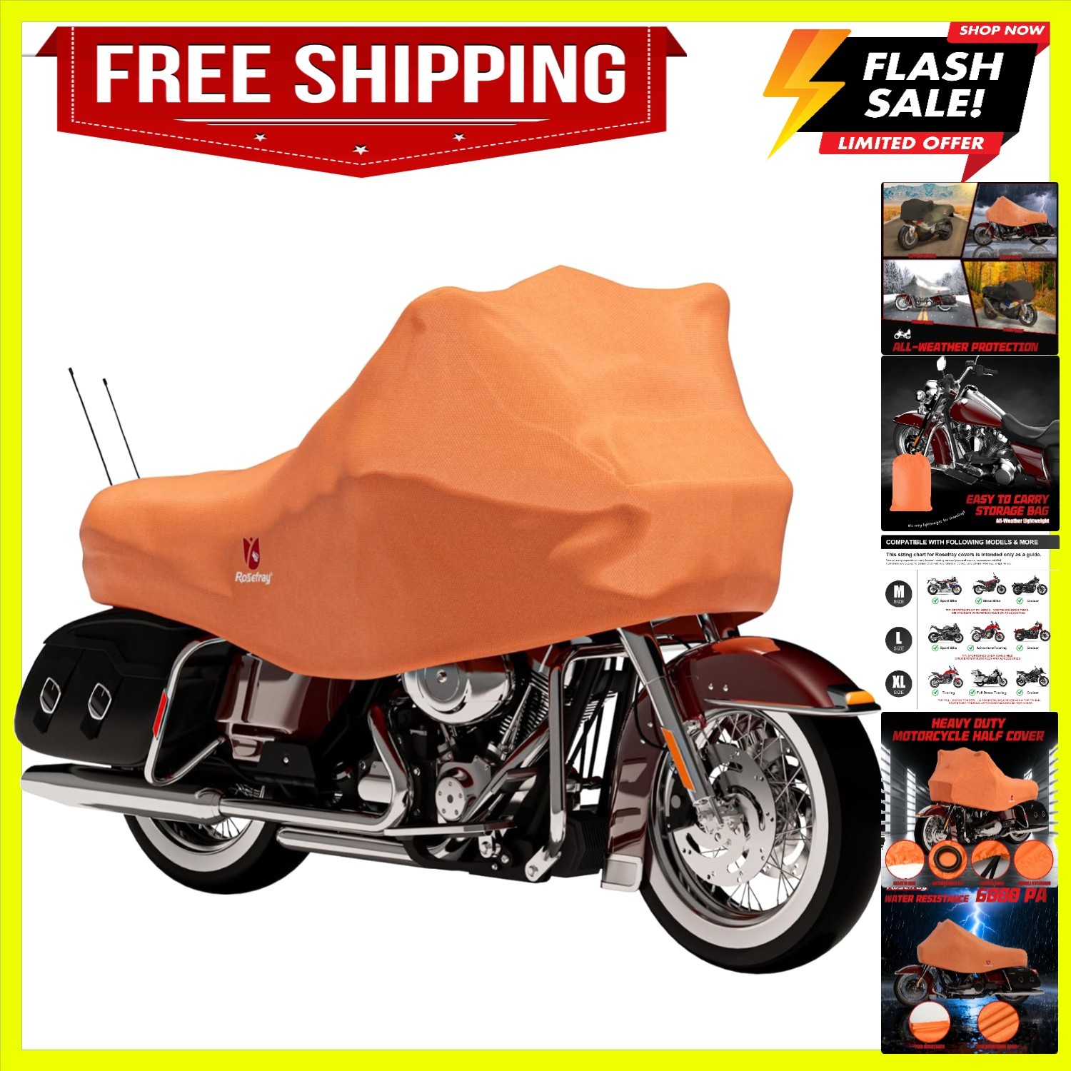 420D Motorcycle Half Cover-Outdoor Waterproof All Weather Protection Lightwei…