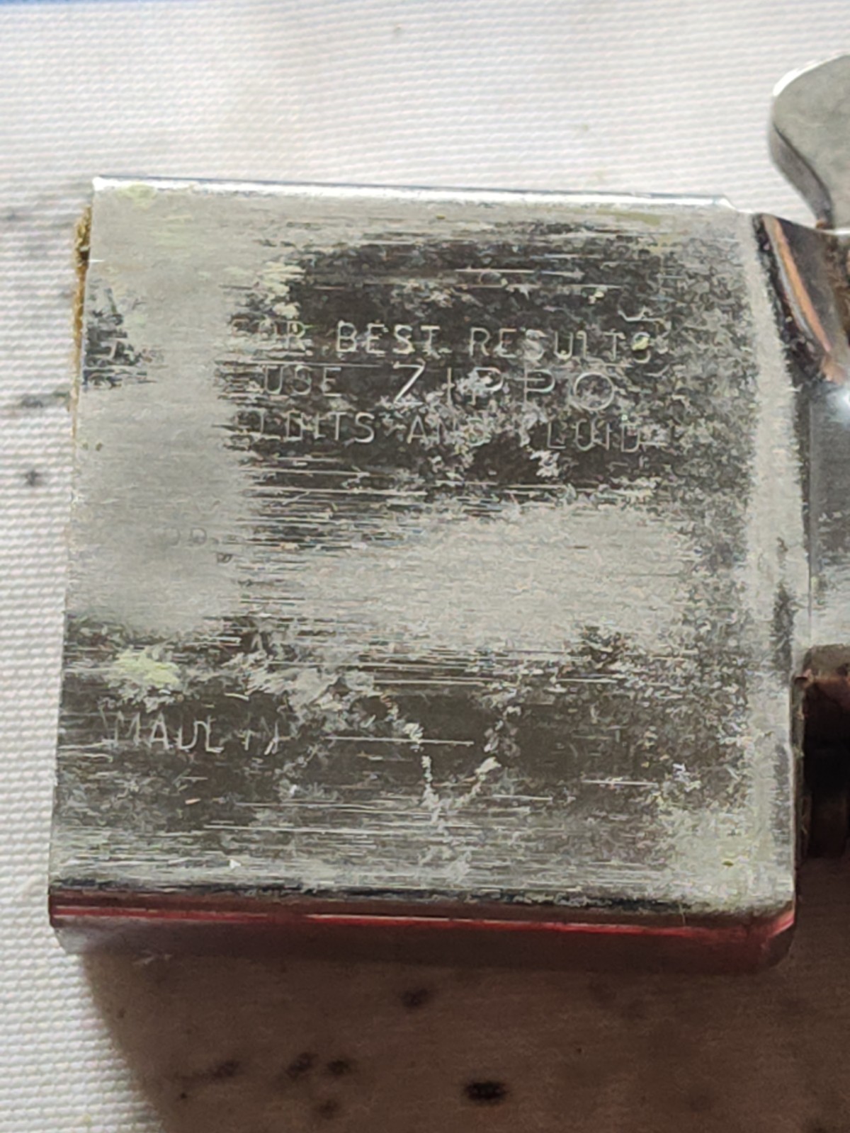 Vintage Zippo Lighter Solid Brass A VII Bradford Pa USA Parts Or Repair 1991 JKC