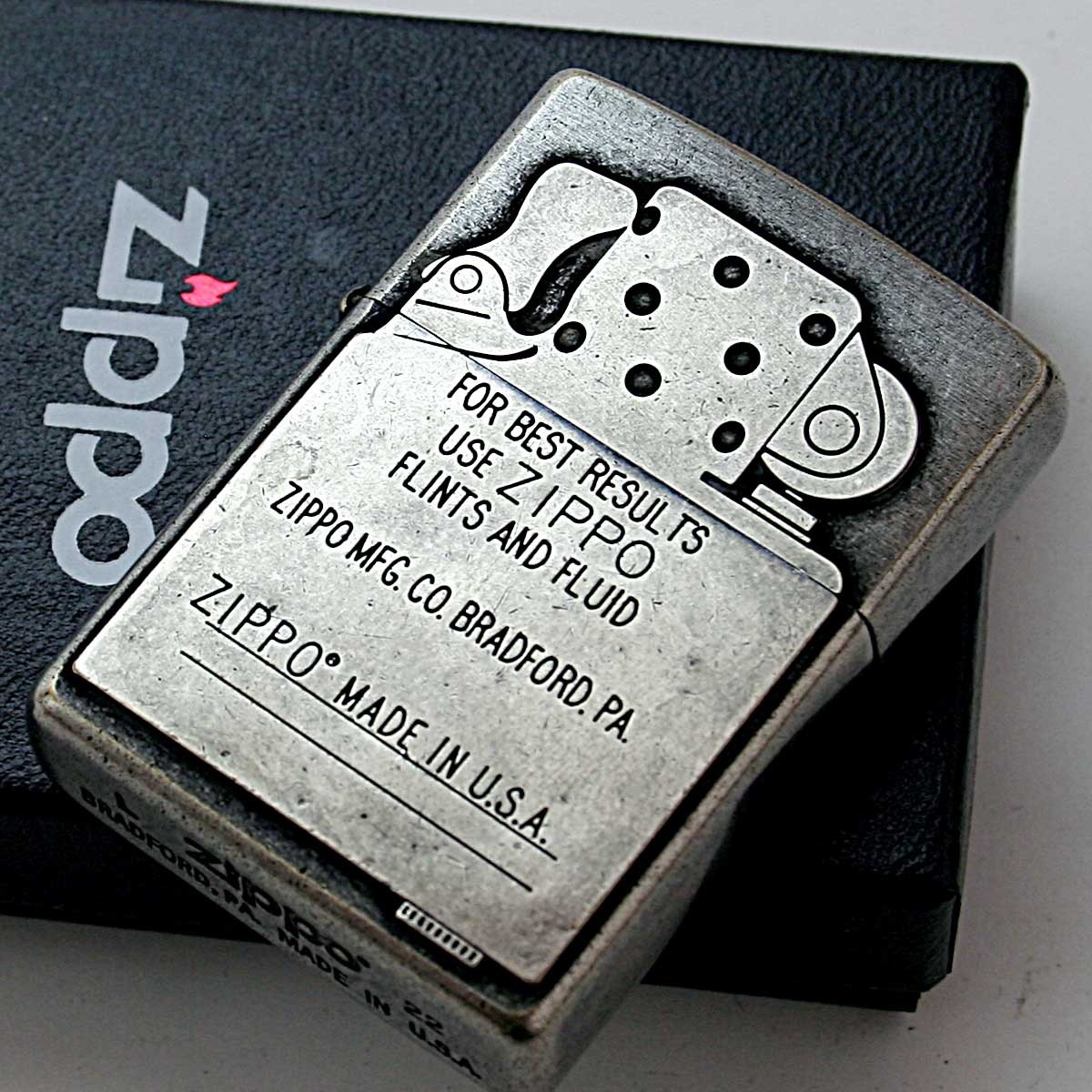 Zippo Lighter CASE ONLY Inside Unit Antique Style Classic Metal Present Gifts
