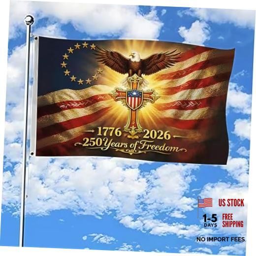 250 Anniversary USA Flag Patriotic 250th Anniversary Flag 3×5 Ft Double Sided