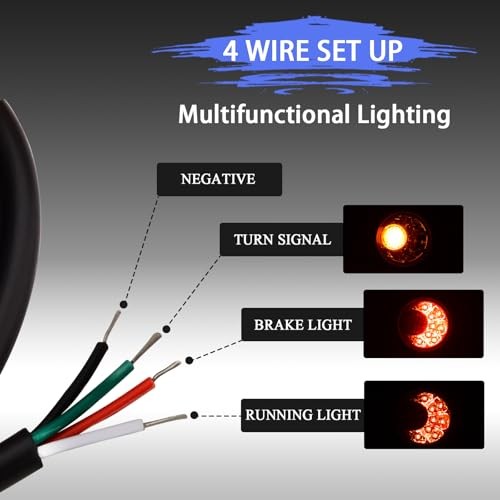 LED Rear Turn Signal Kit,Brake Light/Running Orange Lens/Chrome Housing