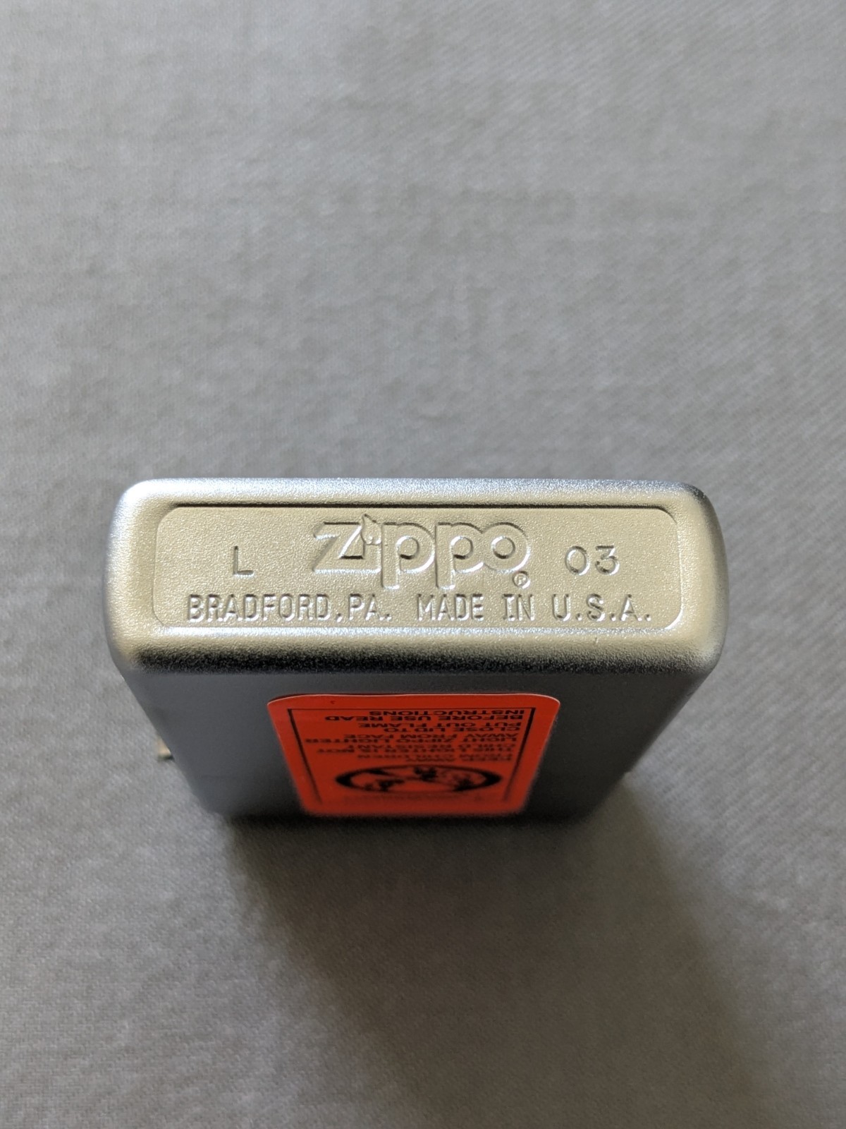 VINTAGE 2003 SNAKESKIN SATIN CHROME FINISH ZIPPO LIGHTER UNUSED RARE