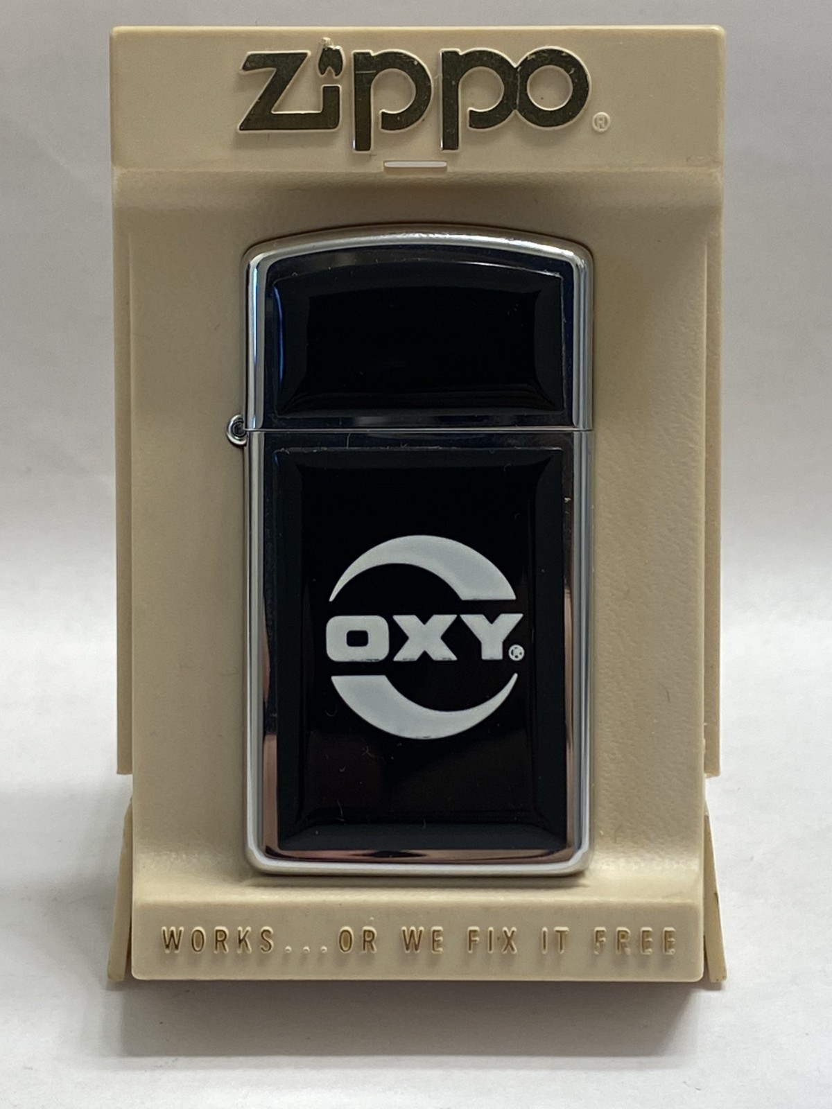 Vintage 1983 Oxy Occidental Petroleum Corporation Slim Ultralite Zippo Lighter