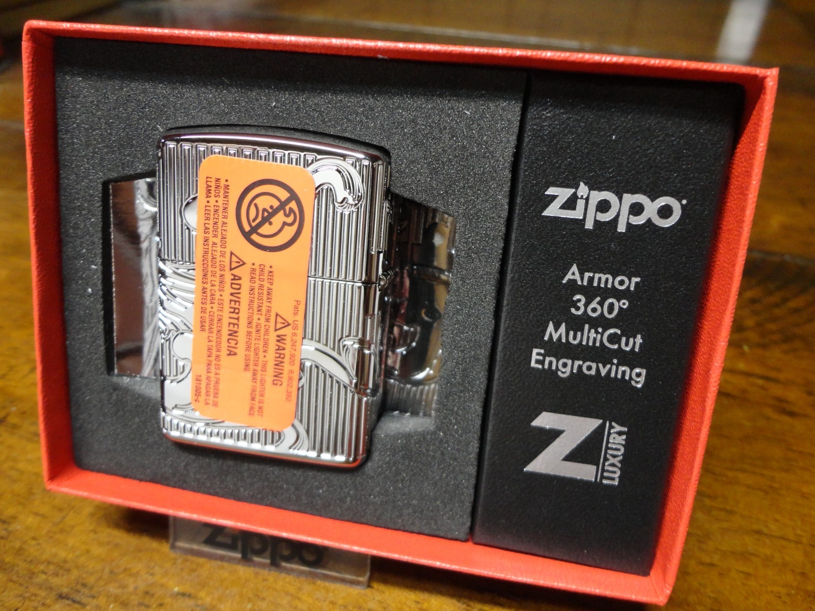 HIGH POLISH CHROME WESTERN FILIGREE VENETIAN ARMOR 360 ZIPPO LIGHTER MINT IN BOX