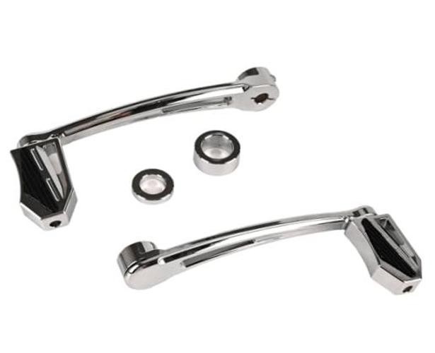 Motorcycle Heel Toe Shift Lever with Shifter Peg Kit Fit for Harley Chrome