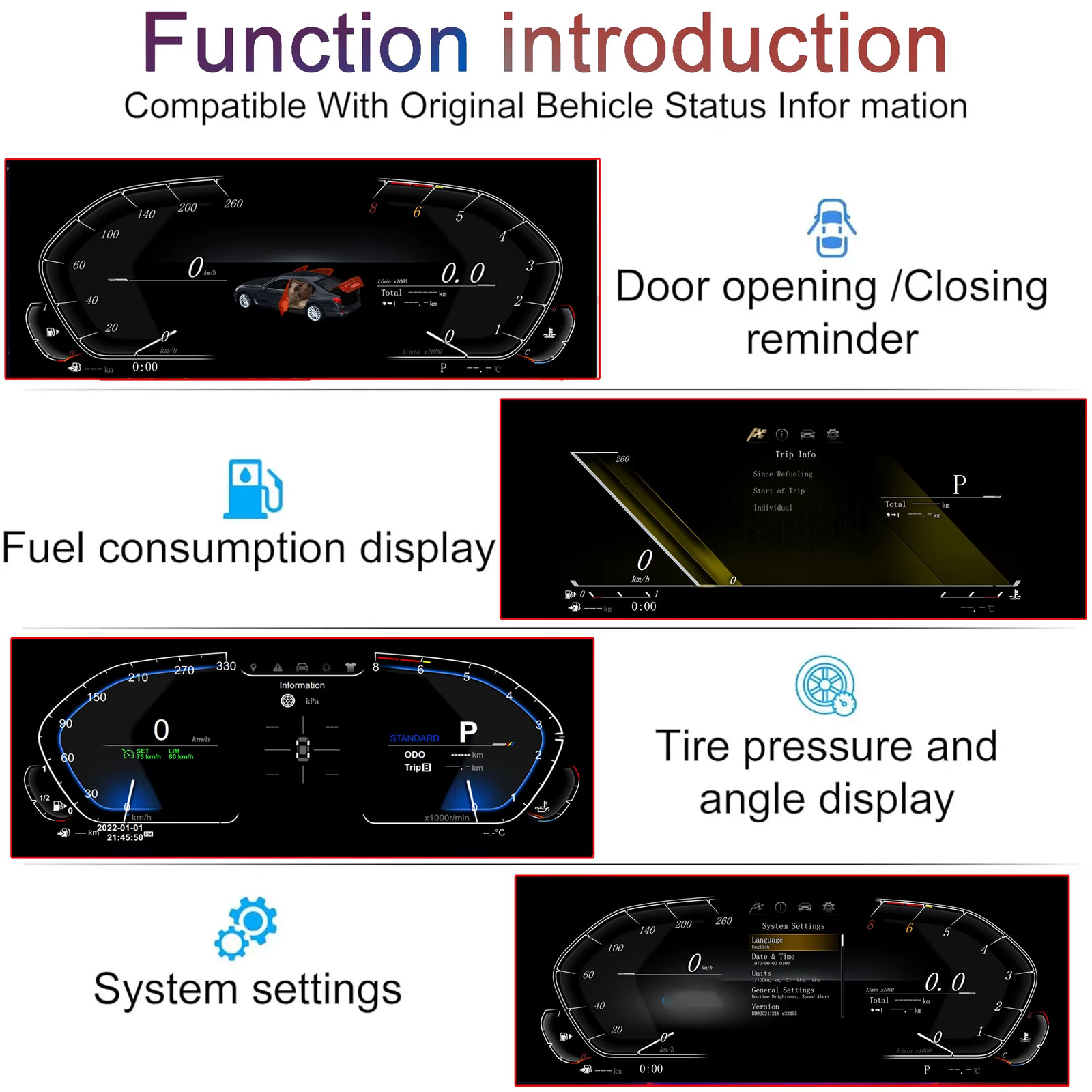 10“ Digital instrument cluster For BMW 1/2 Series F20 F52 F22 F45 X1 F48 F49 X2