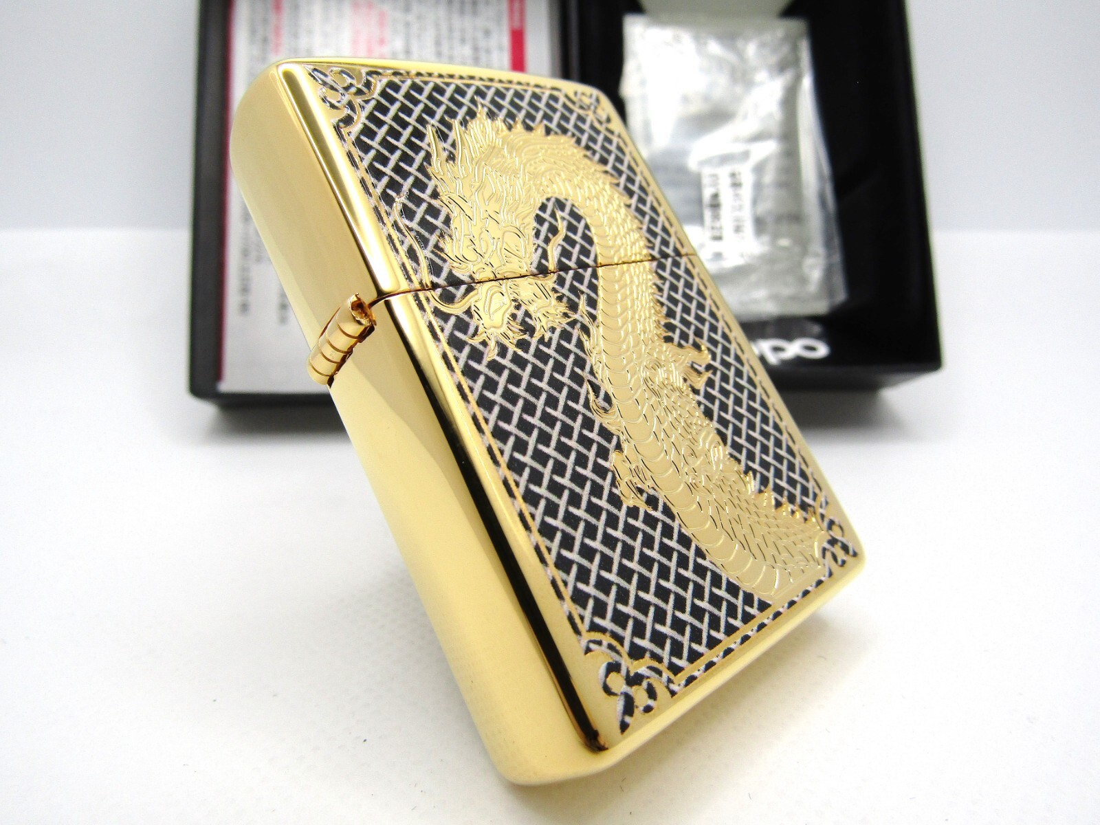 GP Dragon F Gold Mesh Black Limited Edition 10/88 Zippo 2022 MIB Rare