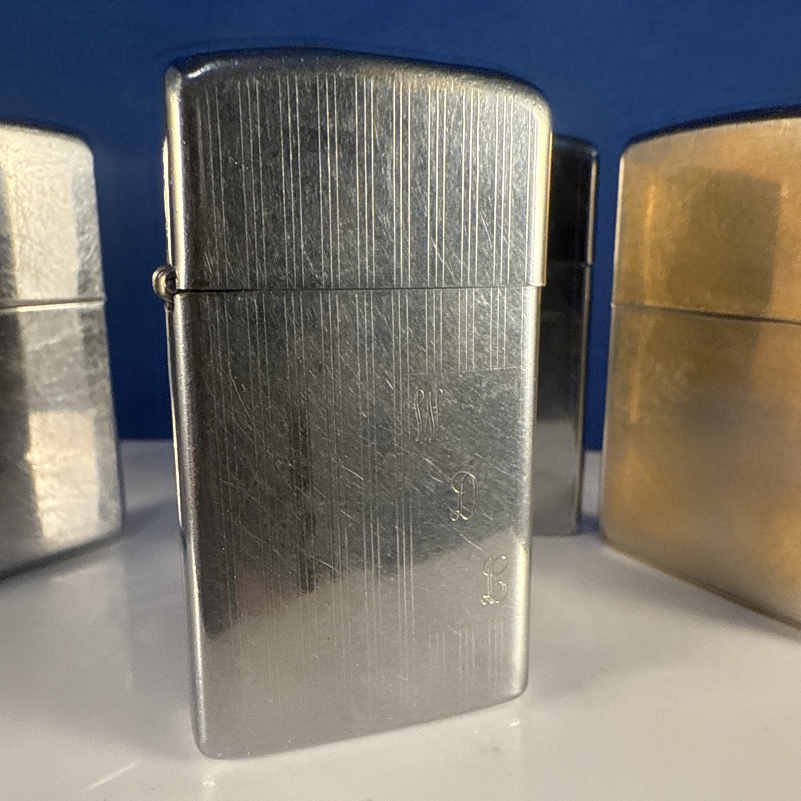 Zippo Lighters (Lot Of 4) Used 2 Slim 2 Regular J 07, A 03, 11 1, 1 1 All Strike