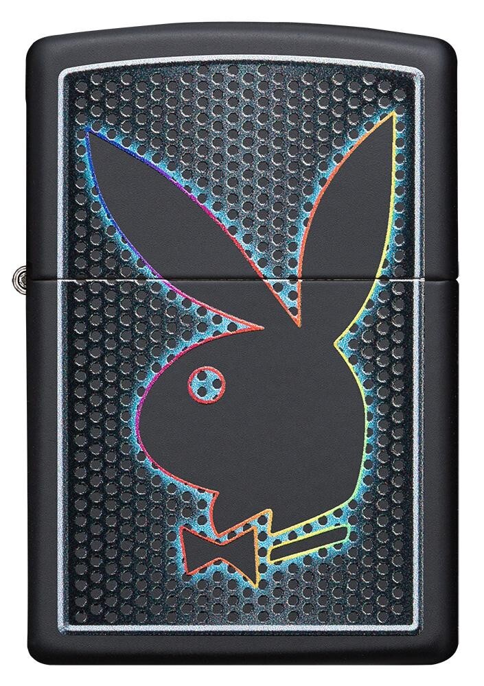 ZIPPO Petrol Lighter Playboy Bunny Bowtie Black Matt Windproof Smokers Gift NEW