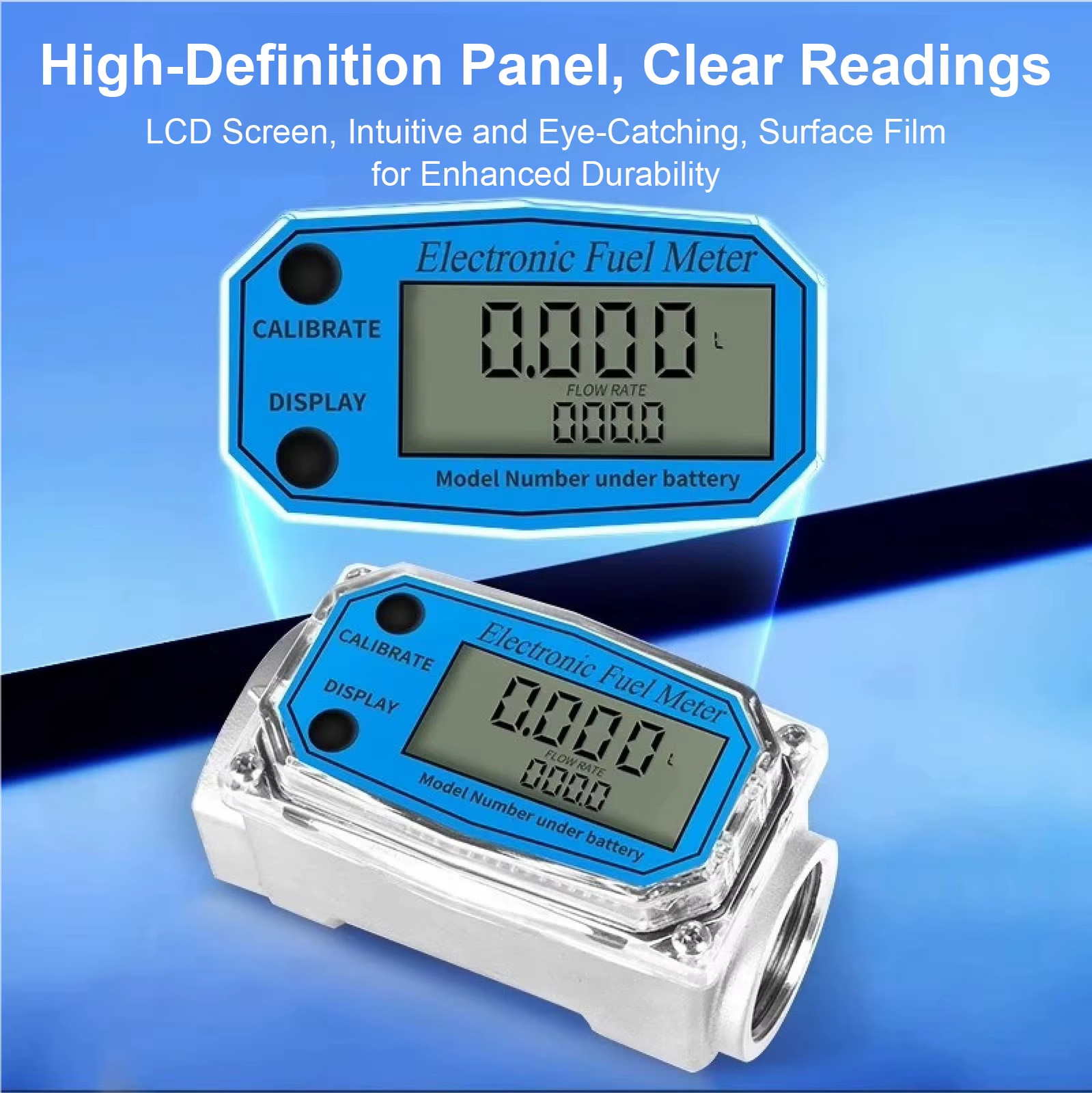 Electronic Turbine Fuel Flow Meter G3/4 G1 G1.5 G2 Inch Diesel Petrol Water Digi