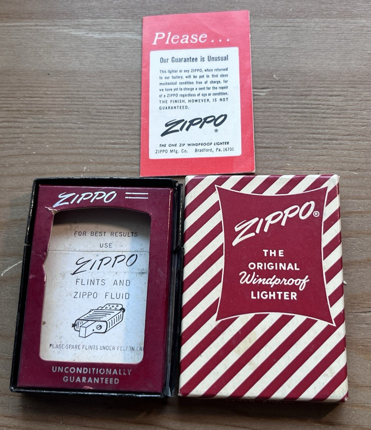 Vintage 1958 Zippo Frontier Ethyl Gasoline Advertising Lighter w/ Original Box