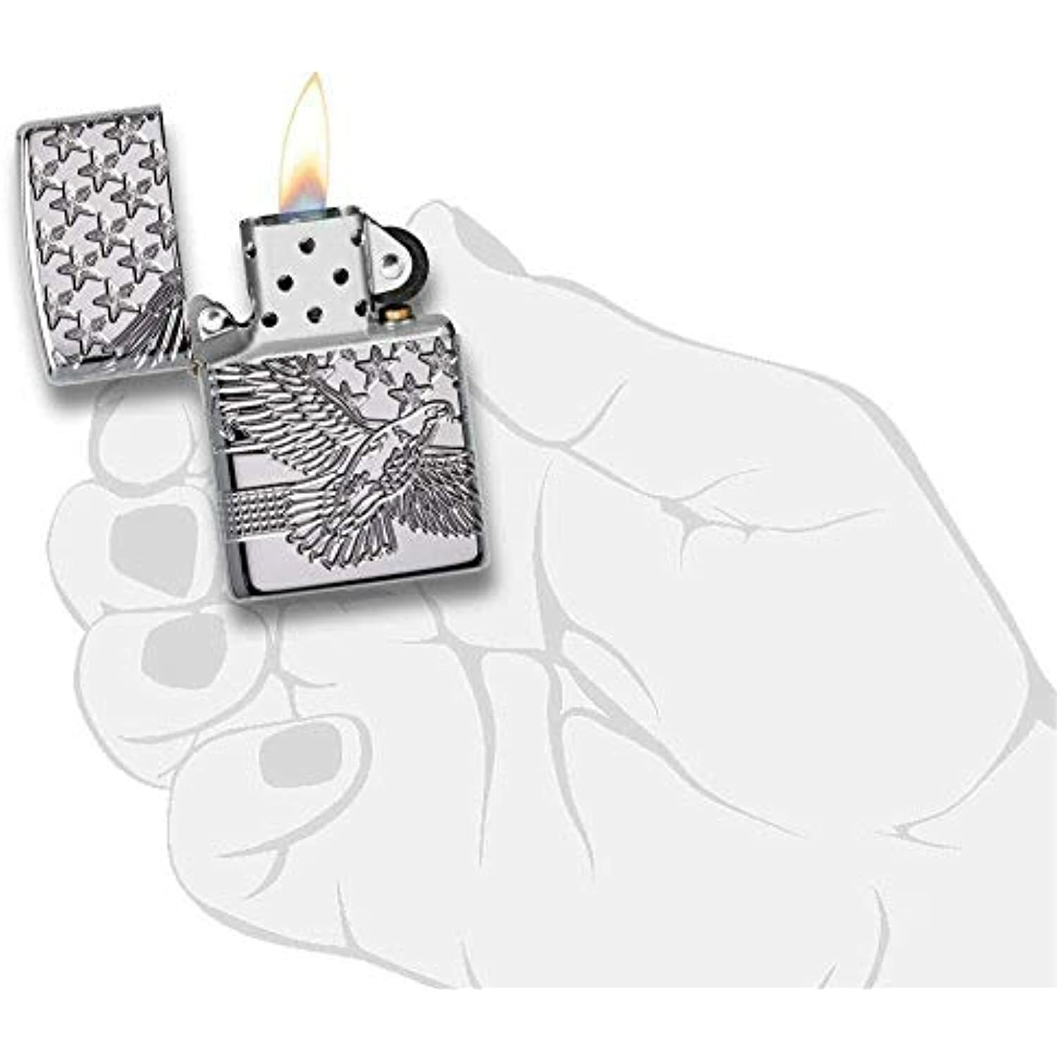 ZIPPO Patriotic Eagle High Polish Armor Wall WindProof Lighter NEW 49027