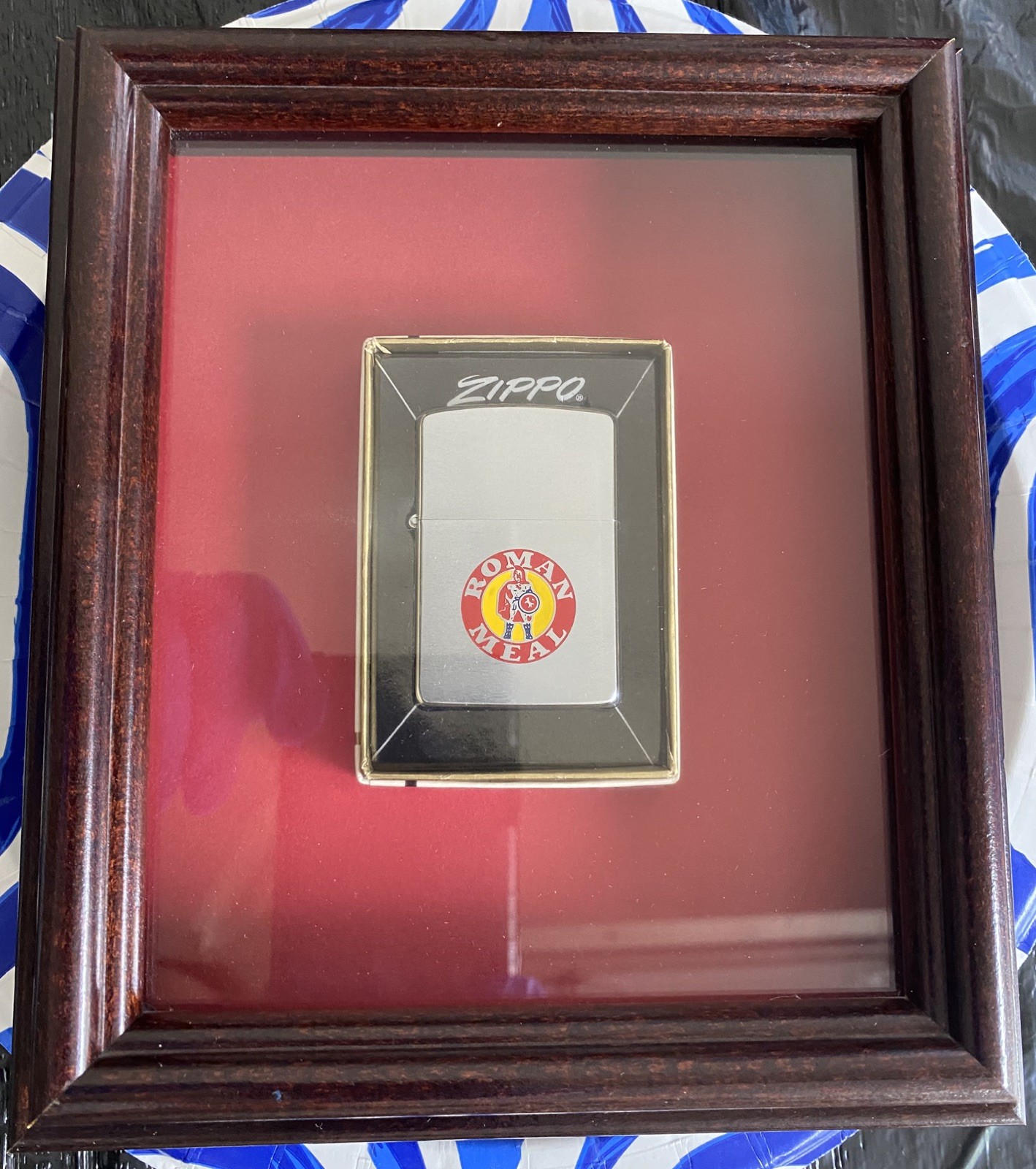 ZIPPO ROMAN MEAL BREAD FOOD ADVERTISING LIGHTER APPEARS NEW IN BOX FRAMED RARE