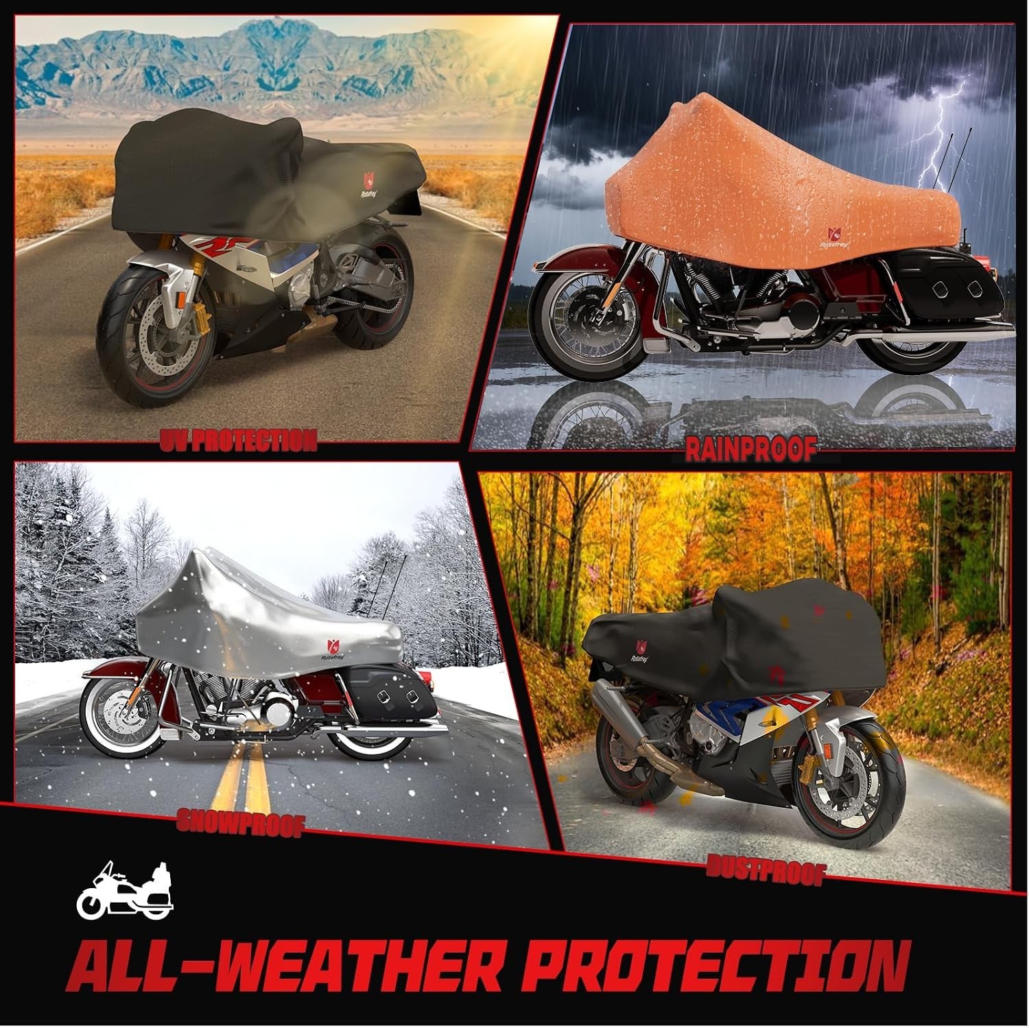 420D Motorcycle Half Cover-Outdoor Waterproof All Weather Protection Lightwei…
