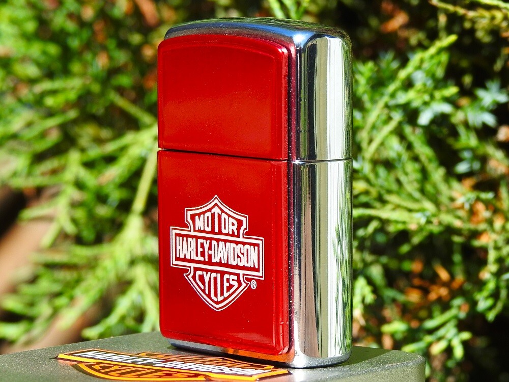 Harley Davidson Zippo Lighter – Bar and Shield – Red Anodized – # 685HD H263