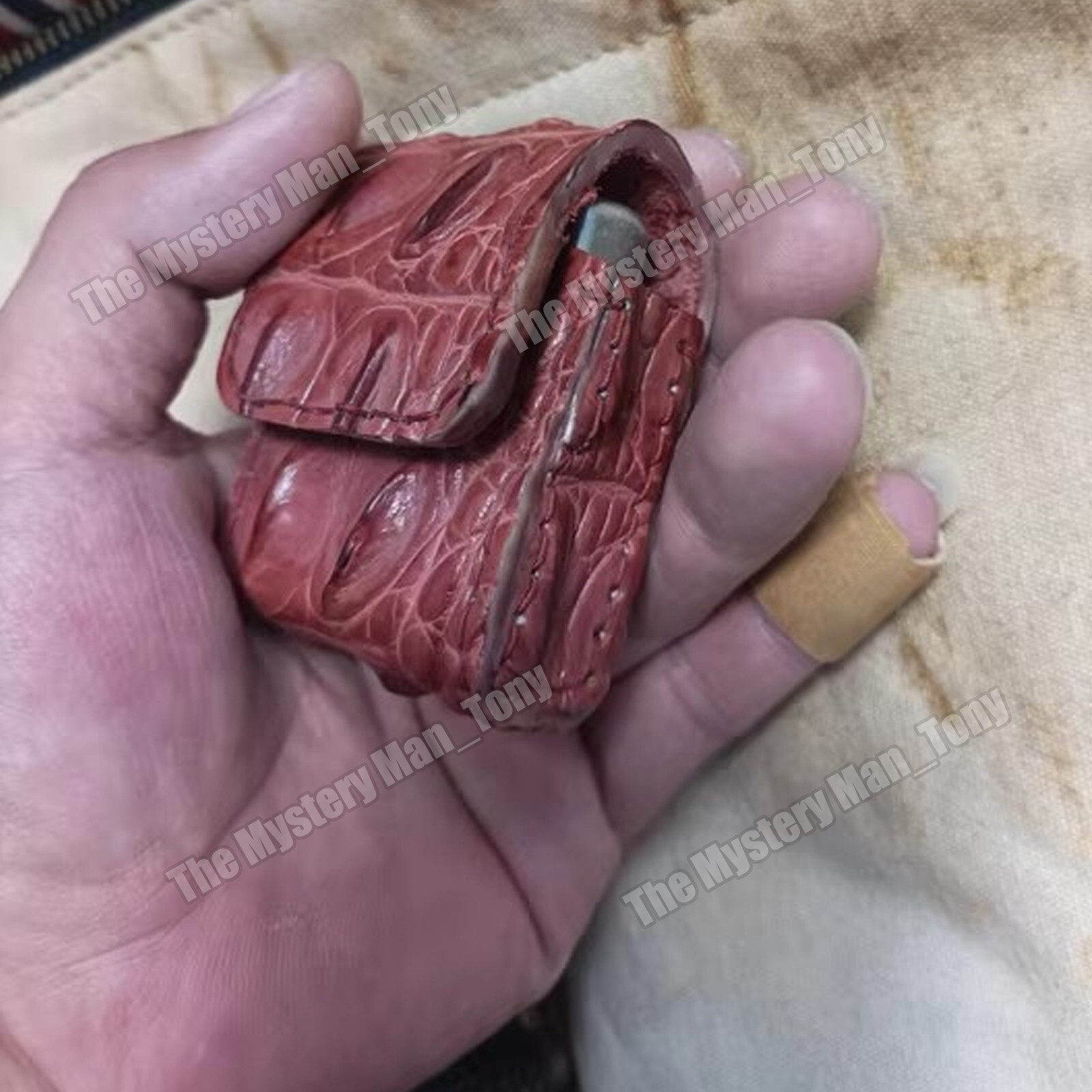 Handmade Crocodile Leather Lighter Storage Bag Protective Case for Zippo Lighter