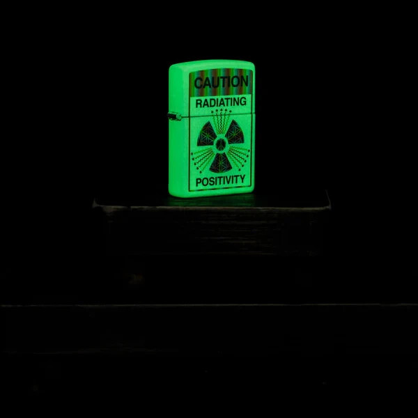 Zippo 46243, Glowing Positivity Design, Glow in the Dark Lighter, NEW