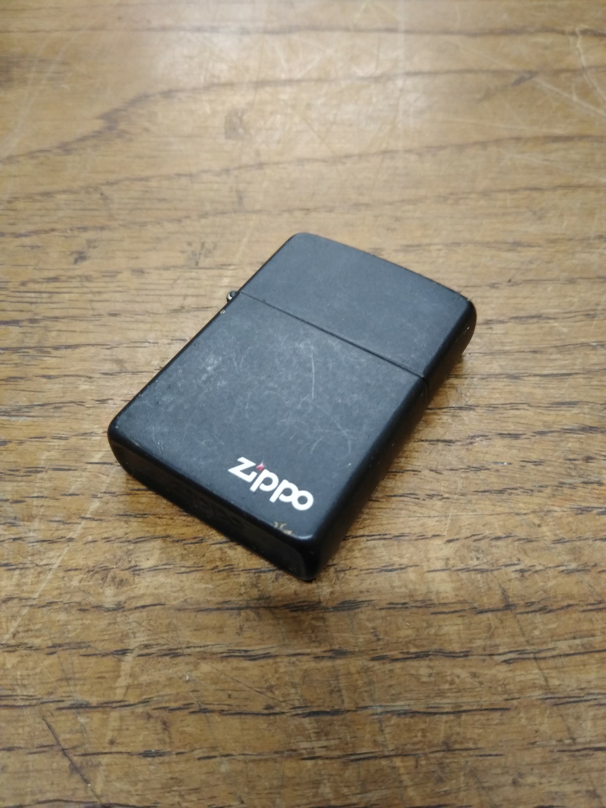 Vtg Zippo Black Matt Finish Cigarette Lighter Zippo Logo Nice Snap and Spark!