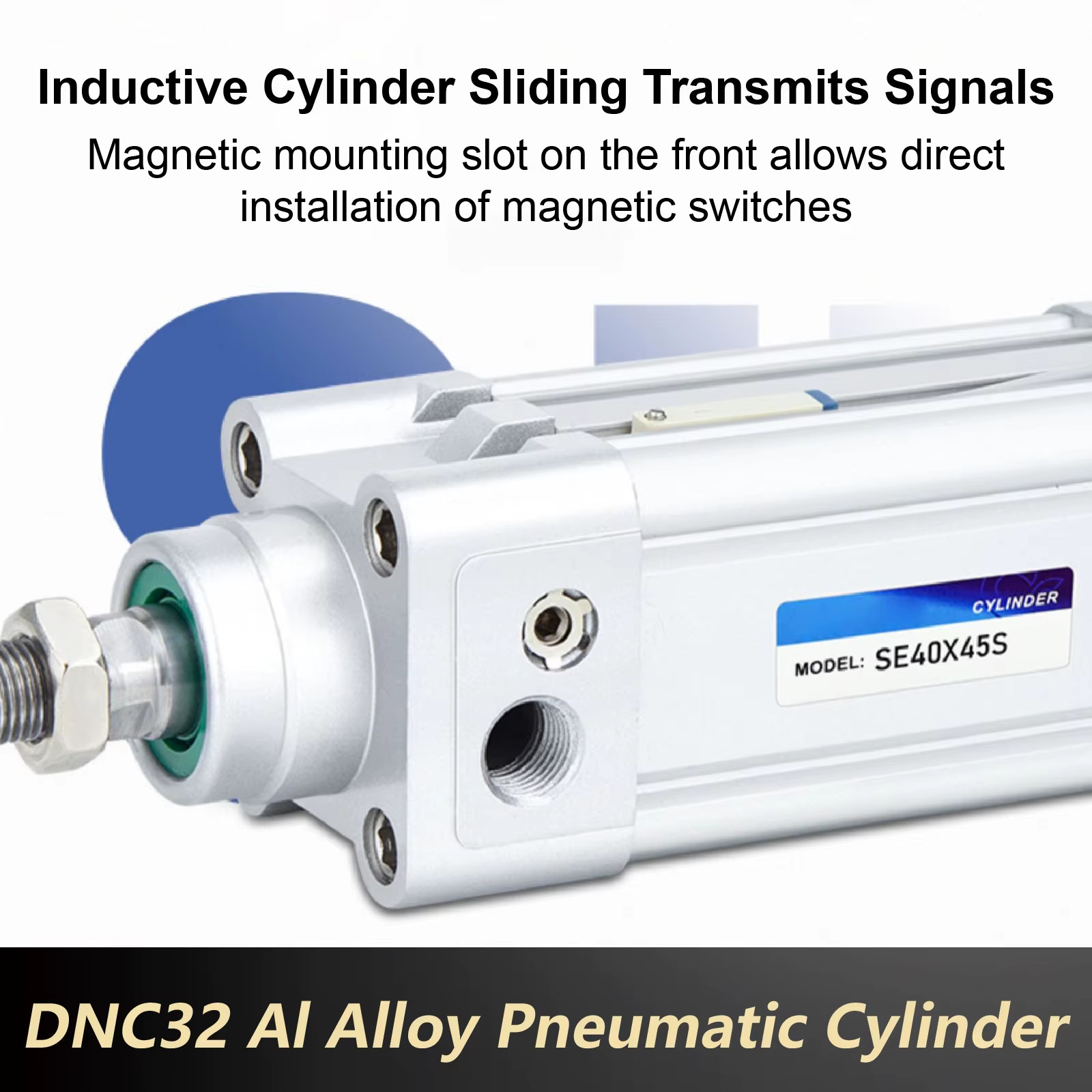 SC Series Pneumatic Cylinder Aluminum Double Acting Tie Rod Type Bore 32‑63mm St