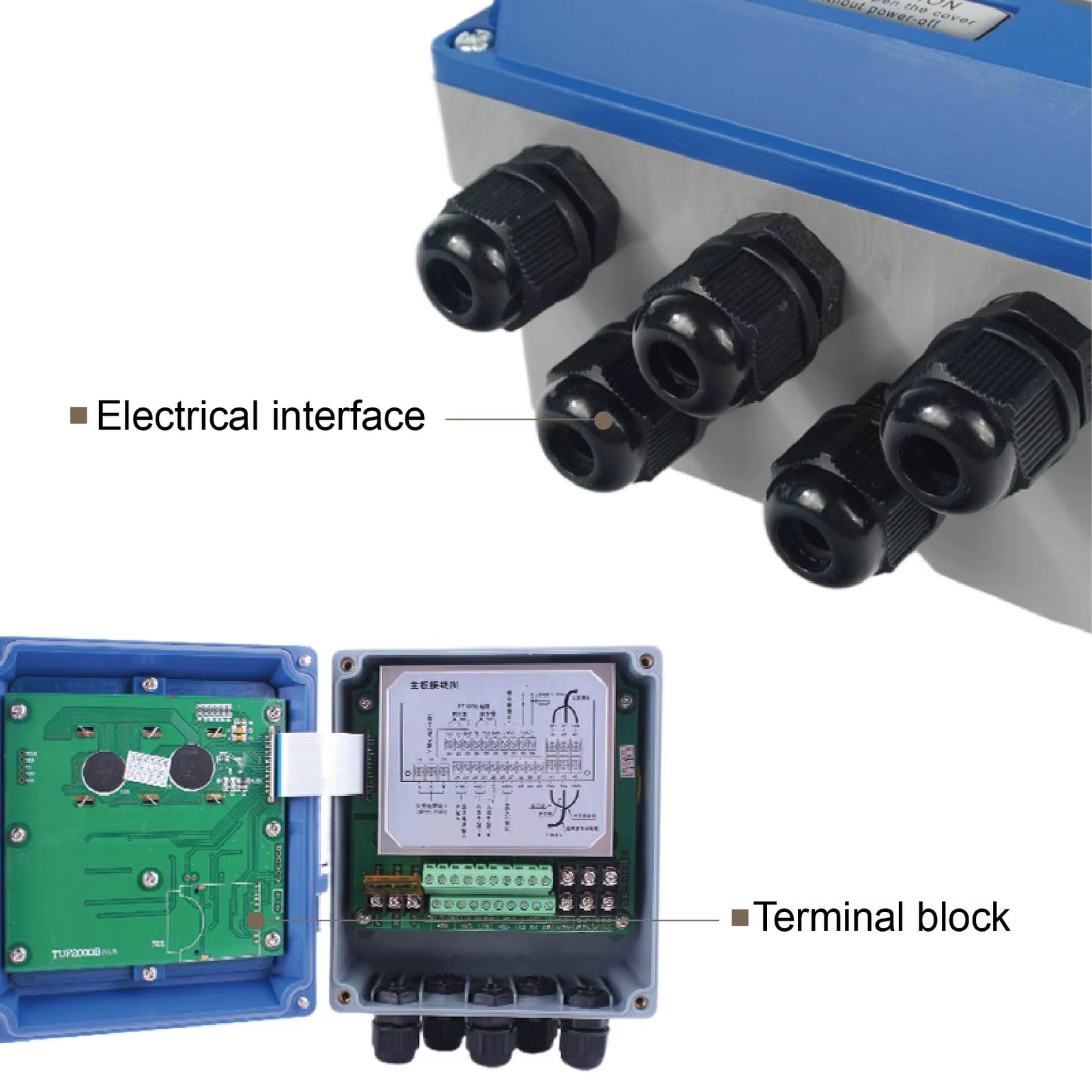 TUF Ultrasonic Flow Meter Wall Mounted Fixed Type Digital Liquid Flow Sensor Inl