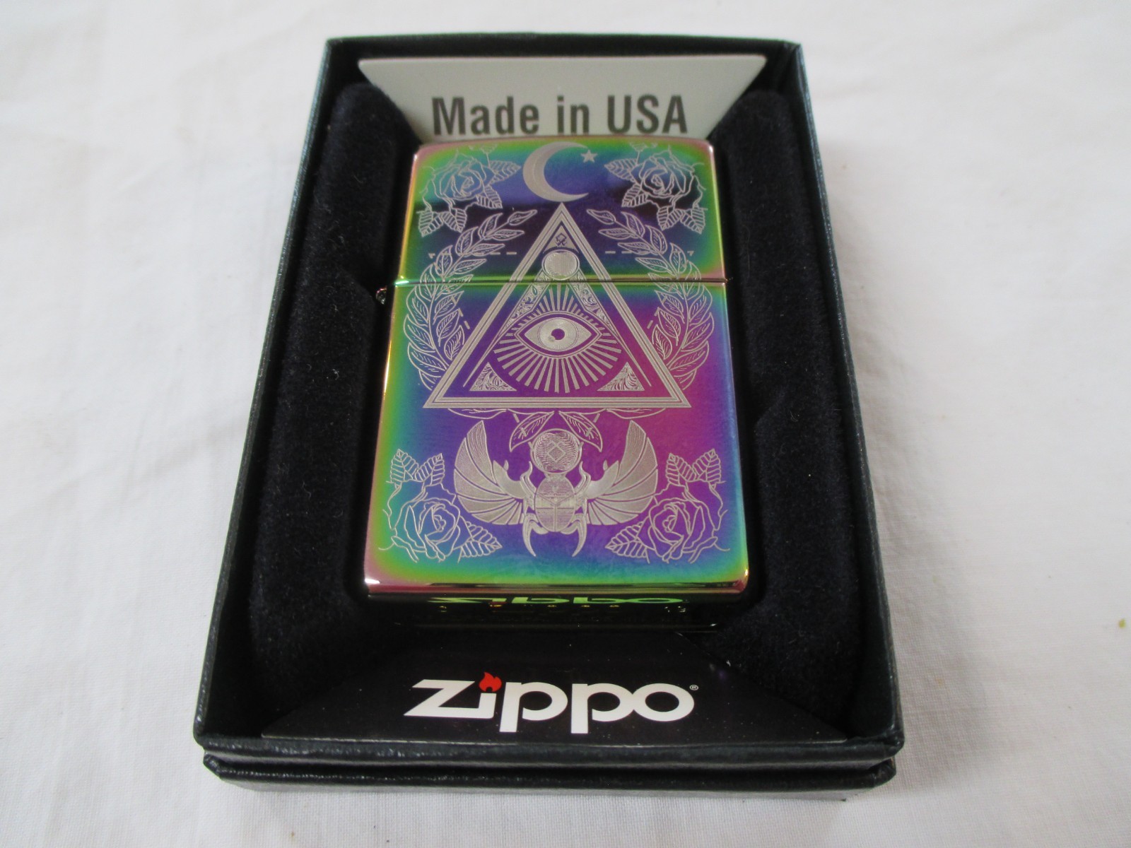 Zippo Windproof Lighter Eye of Providence Design Multi Color. Sealed. 49061