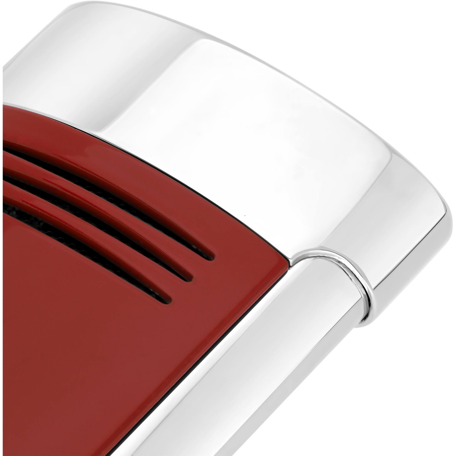 S.T. Dupont Lighter Megajet Ergonomic Red Lacquer Finish with Silver Cap 20703