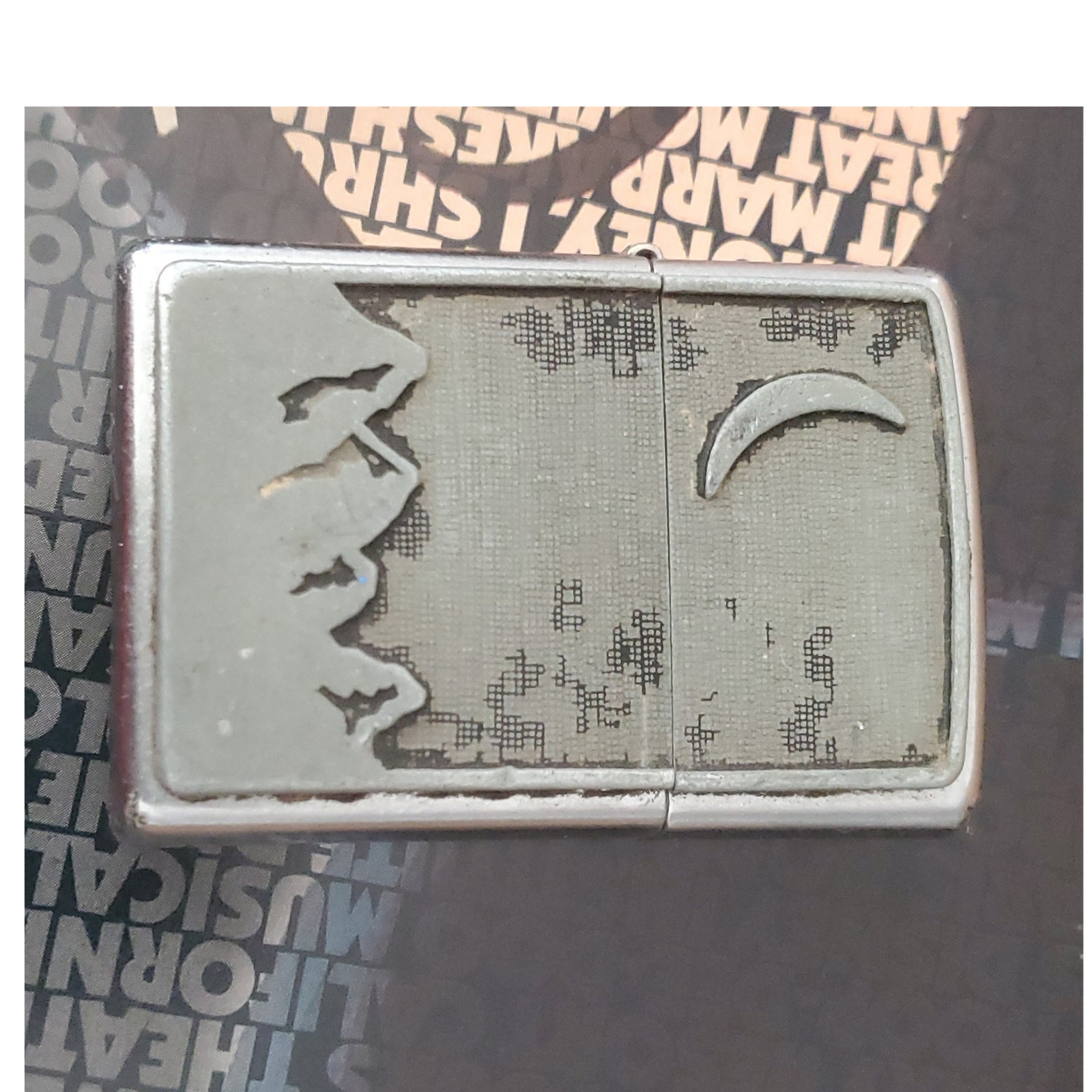 Zippo Lighter Mountain Moon Design Collectible Chrome Finish with Box