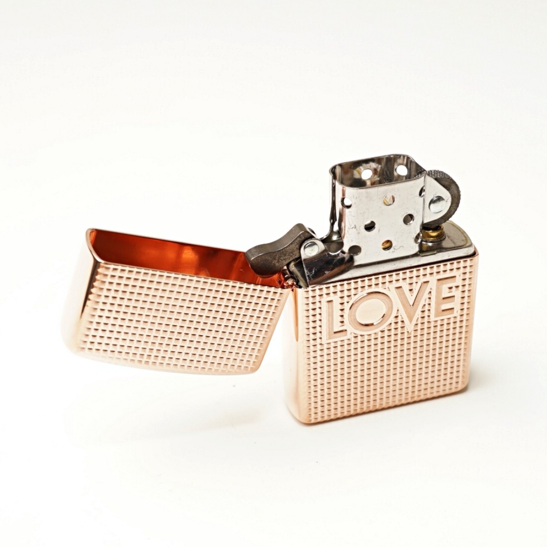 Zippo Lighter Armor LOVE Rose Gold: Windproof, Korean Exclusive 🔸Tracking🔸
