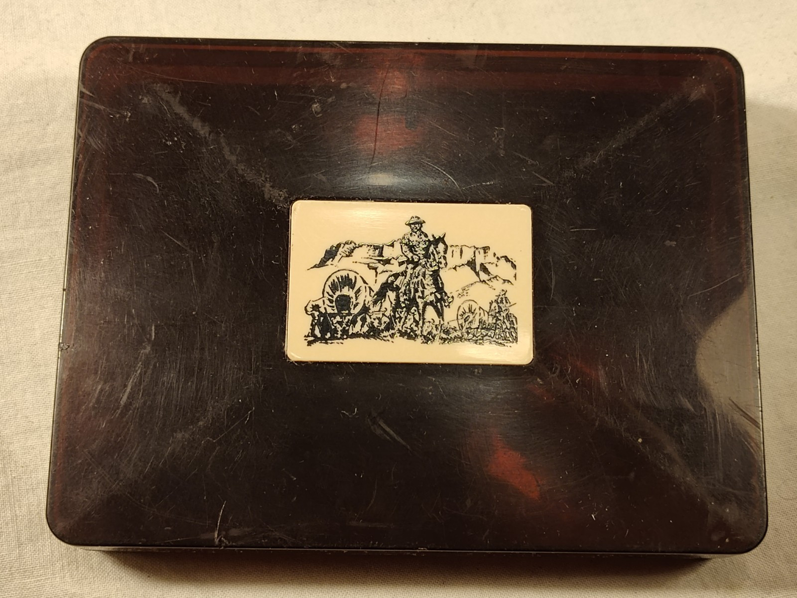 Vintage Zippo Playing Card Box Plastic Amber Double Slot