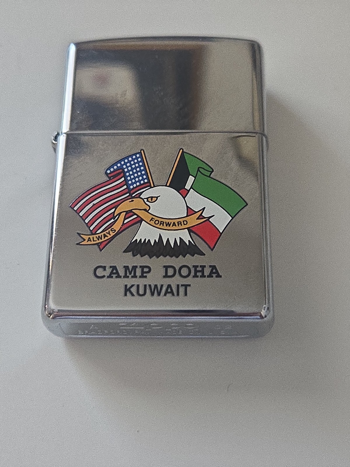 Zippo 2002 Camp Doha Kuwait Chrome