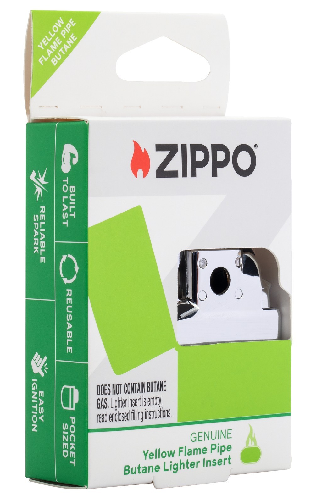 Zippo – Yellow Flame Chrome Butane Pipe Lighter Insert (Unfilled) – 65880
