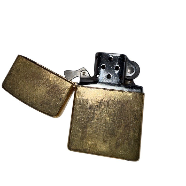 Zippo Windproof Pocket Lighter Antique Brass Finish Flat Bottom Bradford