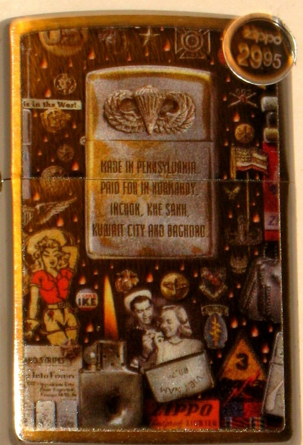 New ZIPPO Windproof US Lighter 62680 Salutes the Military Montage Brushed Chrome