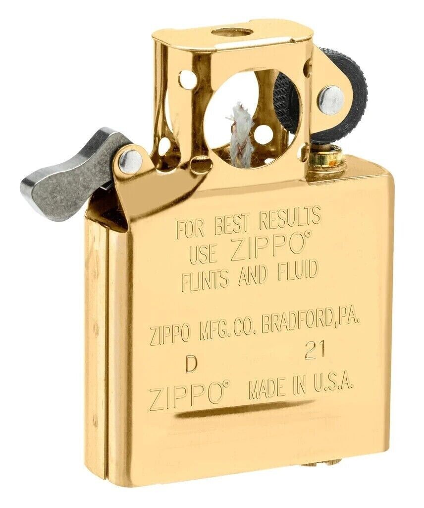 Zippo 204, Classic Brushed Solid Brass Finish Lighter, (PL) Pipe Insert