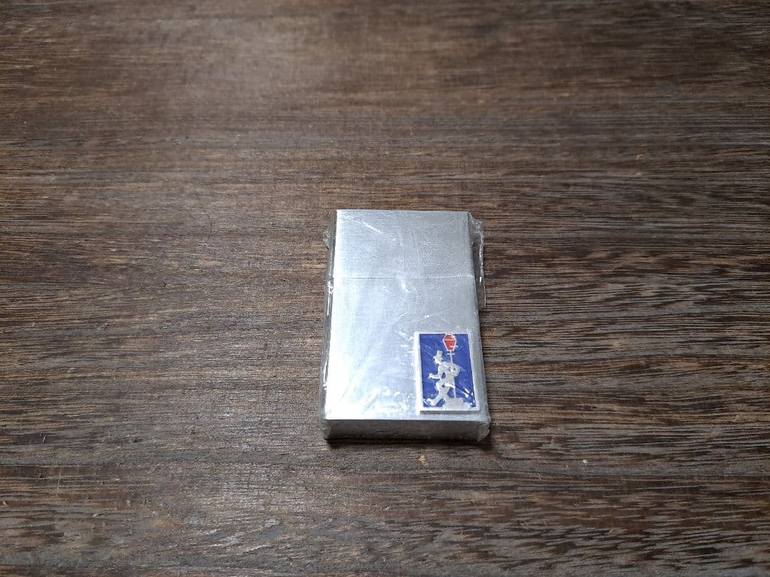 Vintage Zippo Lighter Drunk Metallique Khaki Case Damage