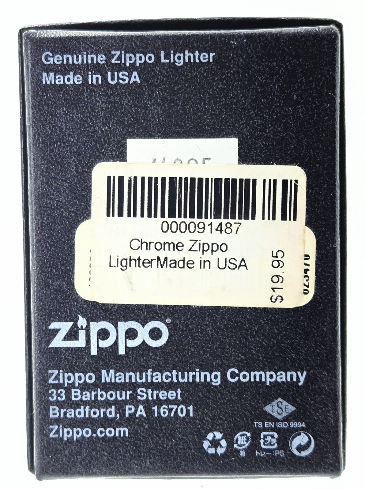 Zippo G 13 Made in USA Street Chrome Lighter NOS Unfired Orange Sticker NIB